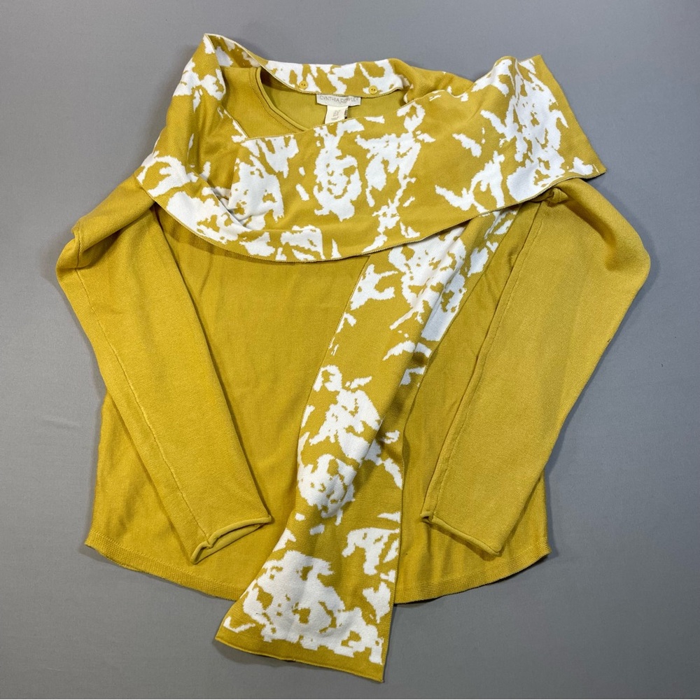 NWT Cynthia Rowley Dolman Sleeve Lightweight Sweater w/ Attached Scarf - Medium